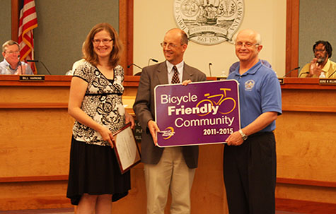 Bicycle Friendly Community Sign Presentation