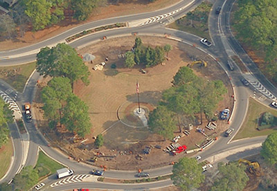 Aerial image of Sea Pines Circle Construction