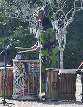 Woman druming