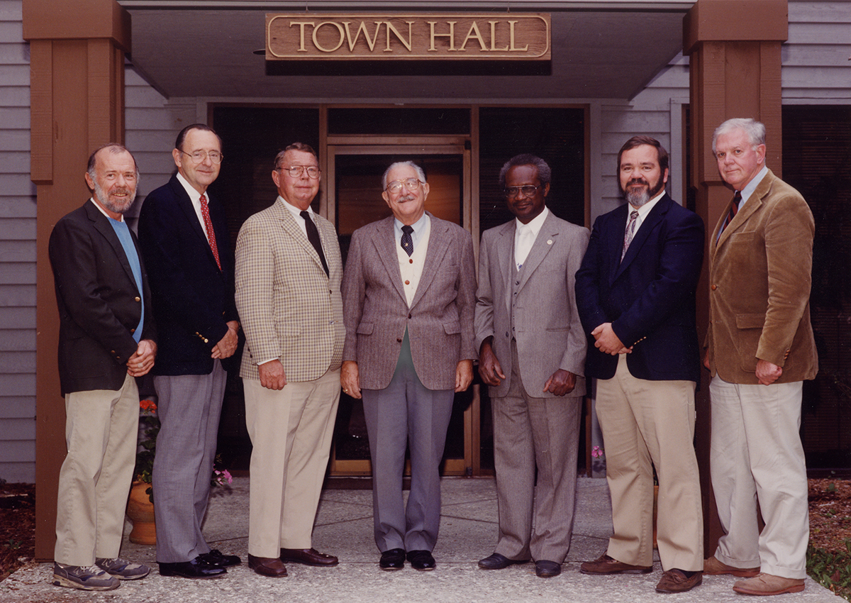 1989-1991 Town Council in front of Town Hall