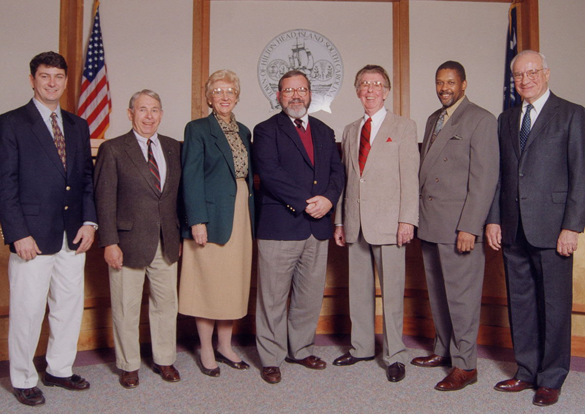 1995-1997 Town Council in front of Council Chambers Dais