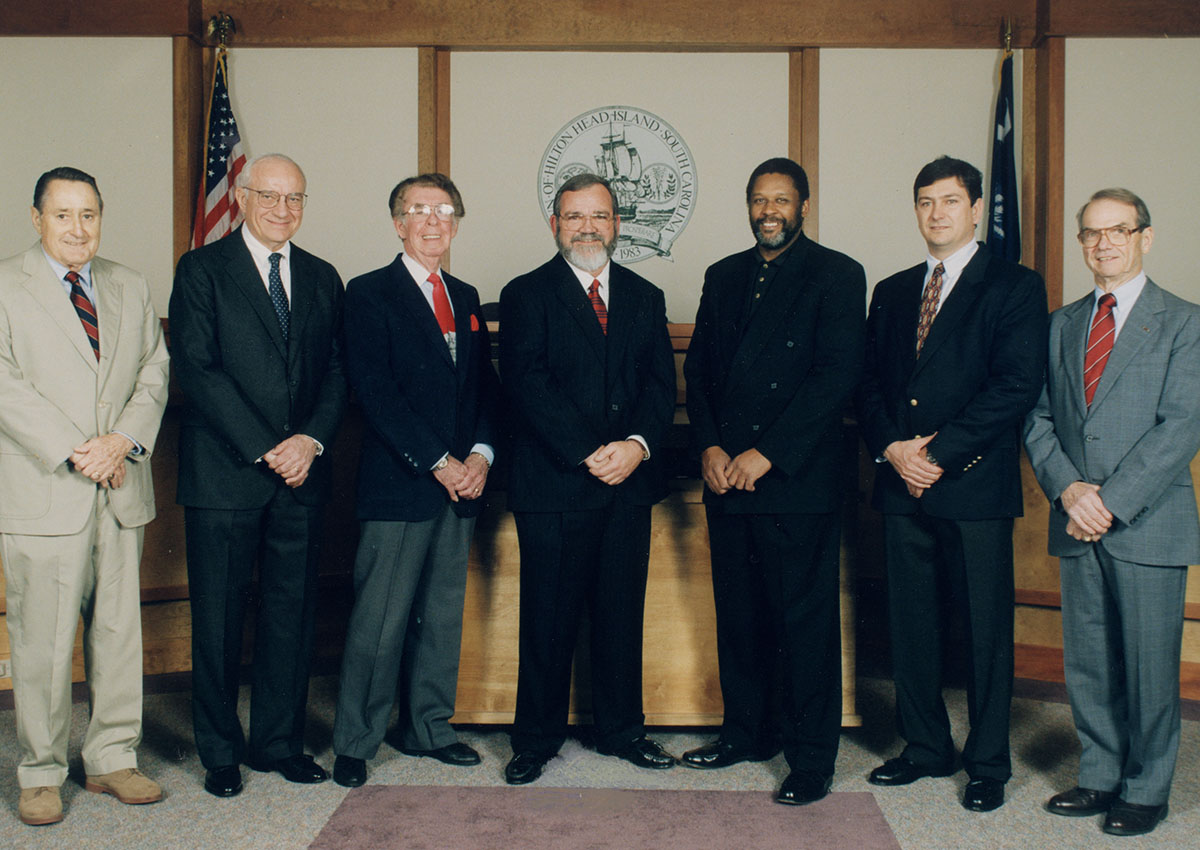 1997-1999 Town Council in front of Council Chambers Dais