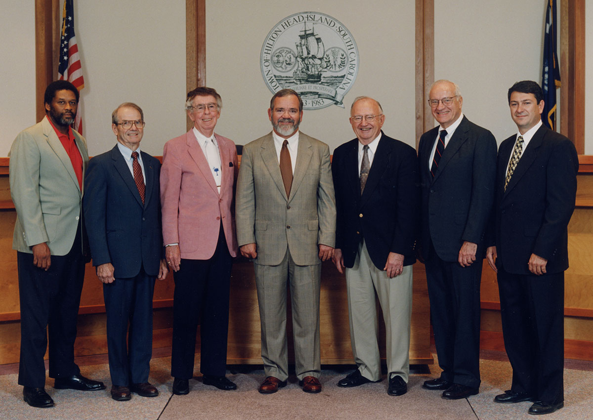 1999-2001 Town Council in front of Council Chambers Dais