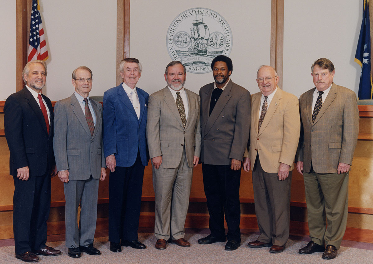 2001-2003 Town Council in front of Council Chambers Dais