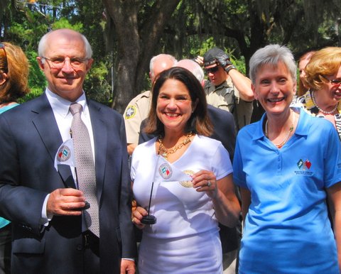 Mayor Laughlin, Leslie Richardson and Linda Piekut