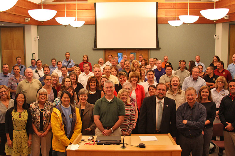 Group photo of Town staff in Council Chambers