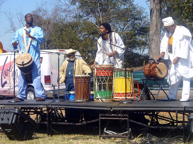 Musicians on stage at the Gullah Celebration