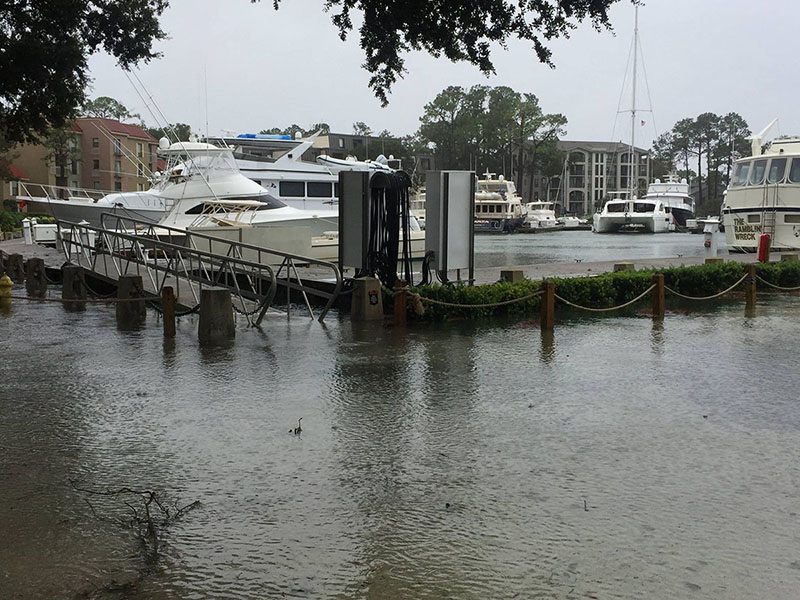 Flooding in Harbour Town Marina