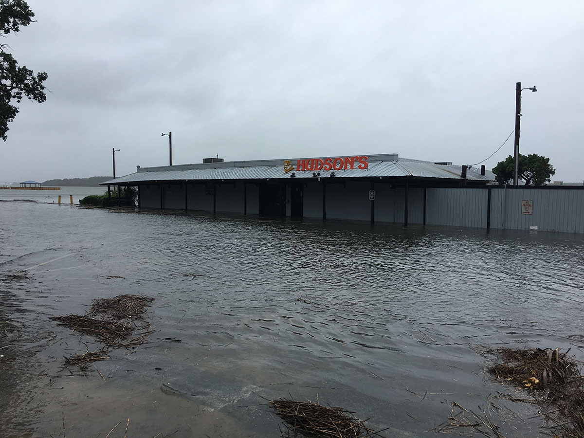 Flooding at Hudson's Seafood Restaurant