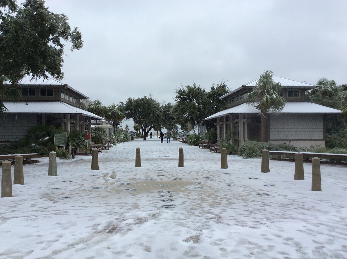 Coligny Beach Park Covered in Snow